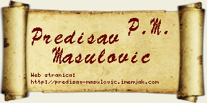 Predisav Mašulović vizit kartica